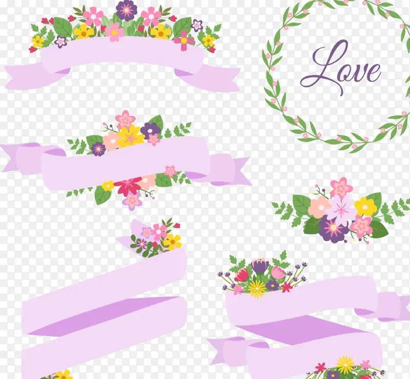 花卉装饰复活节边框图案