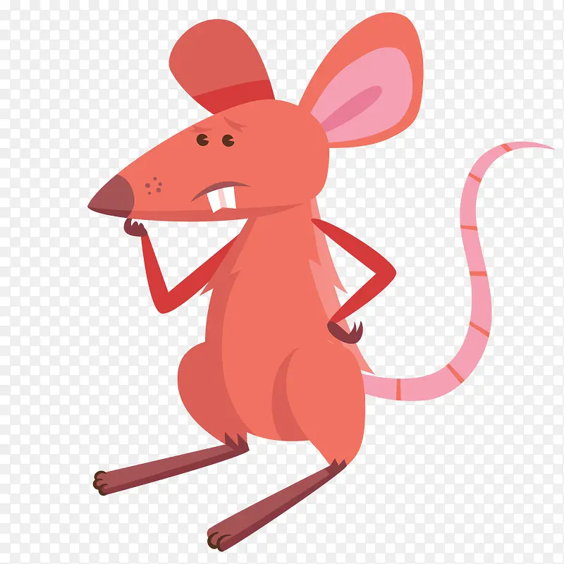 卡通红色的老鼠动物设计
