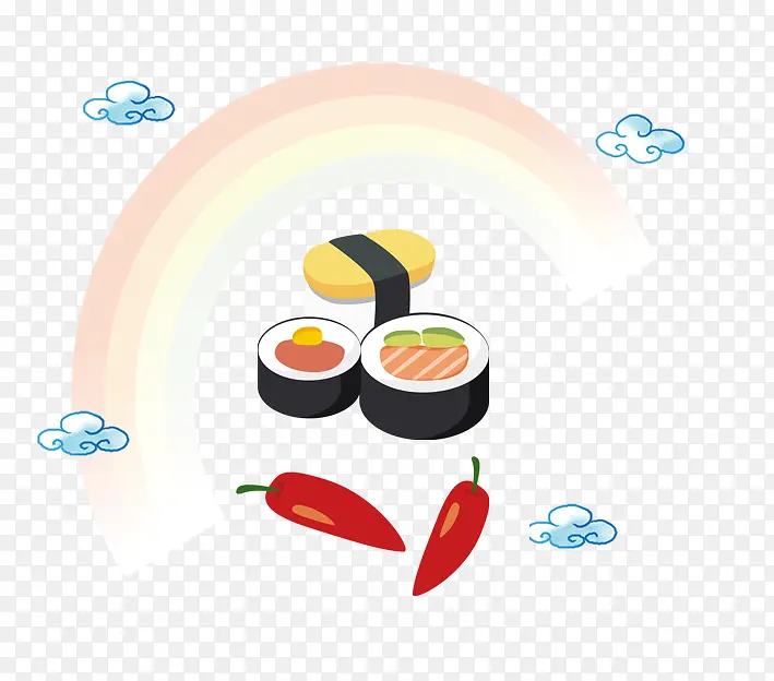 卡通食物寿司辣椒