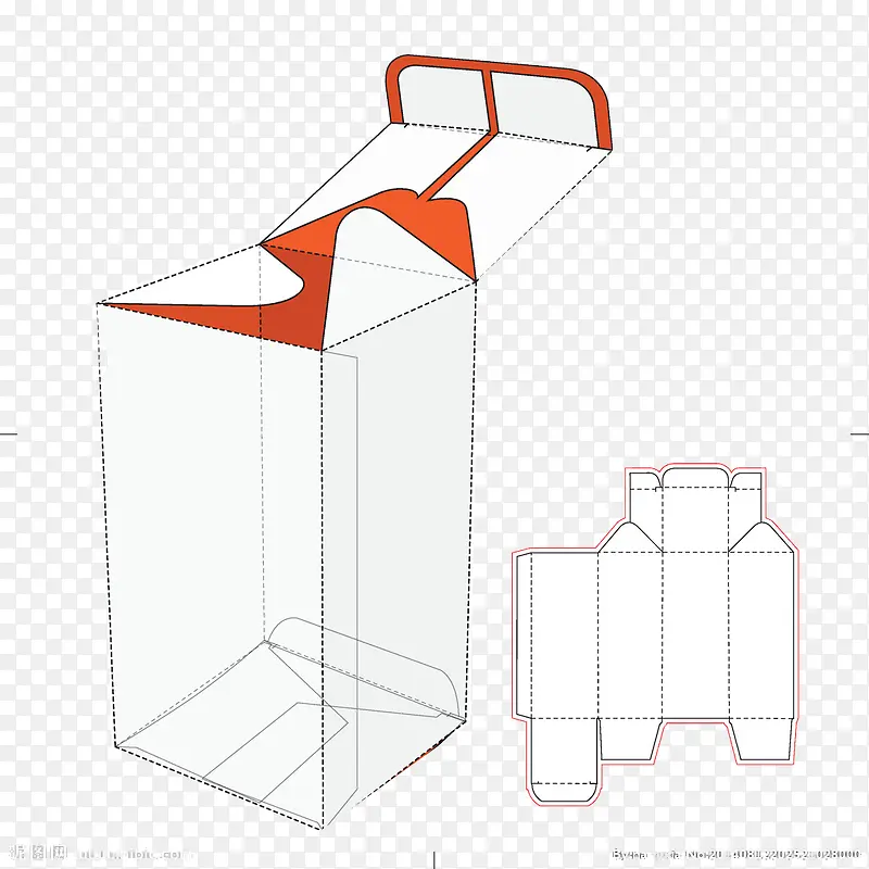 立体药品盒子包装结构图PNG