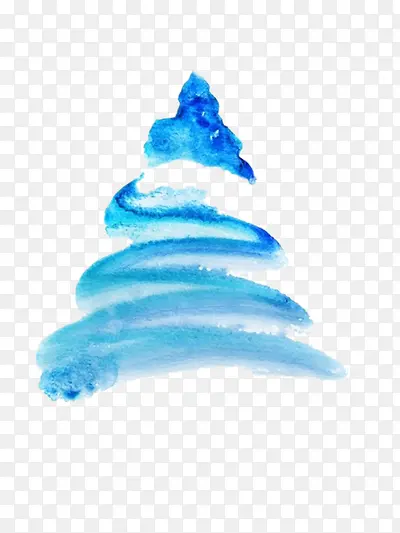 蓝色颜料圣诞树