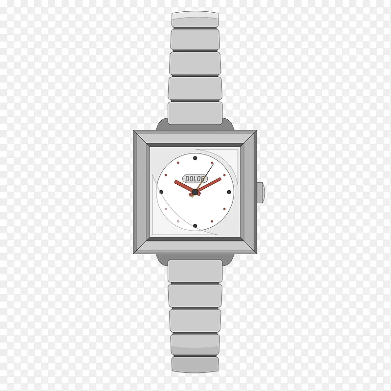 扁平化金属表带手表设计