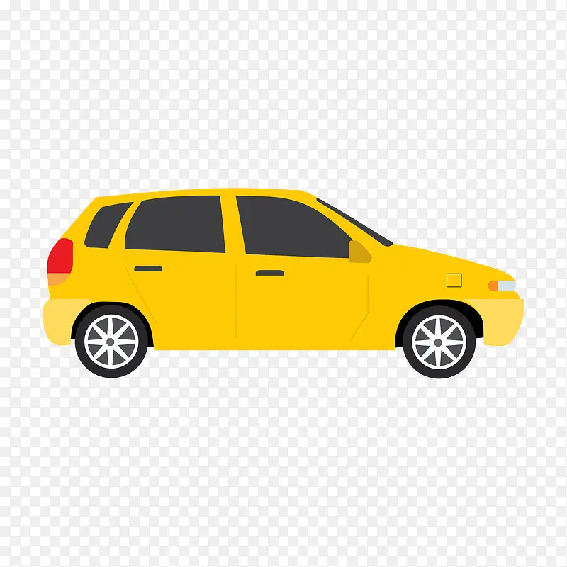 一辆黄色的家庭轿车