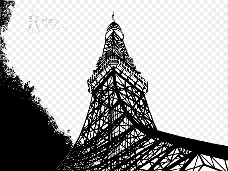 日本东京塔剪影