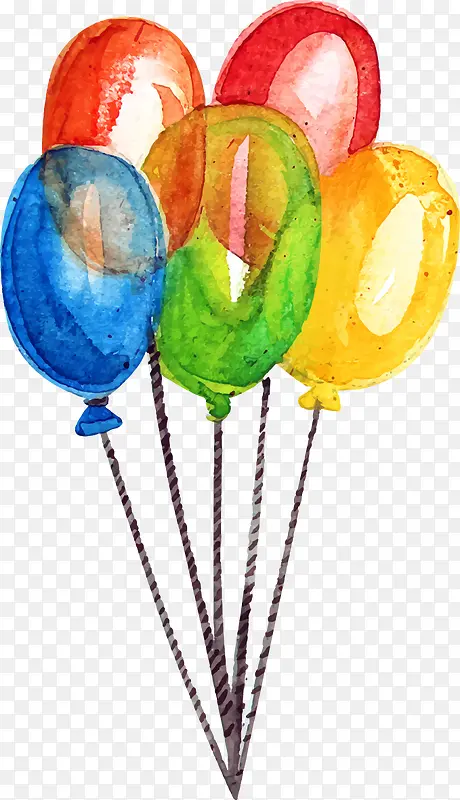 矢量手绘彩色气球