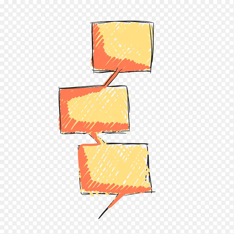 橙色阴影涂鸦的对话框免抠素材