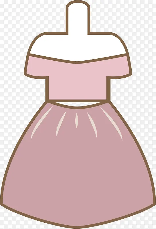 卡通描边的粉色蓬蓬裙