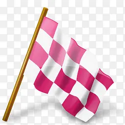 粉红色的格子旗标志图标