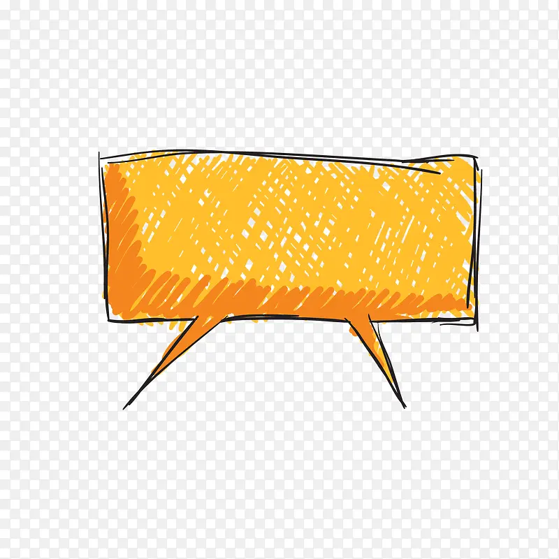 橙色的说话对话框架免抠素材