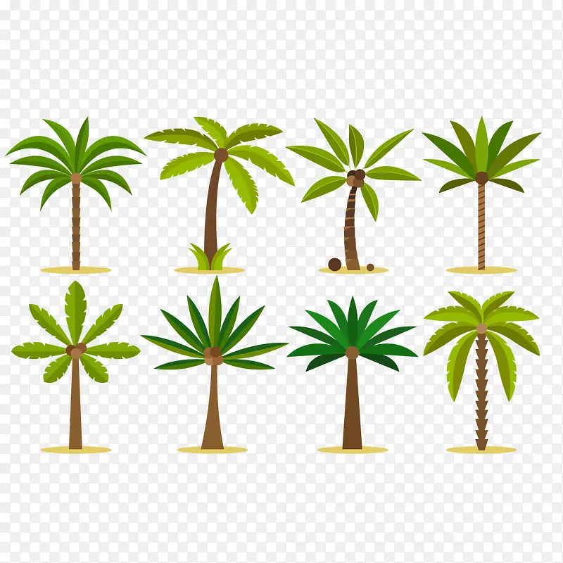 绿色棕榈树设计矢量图