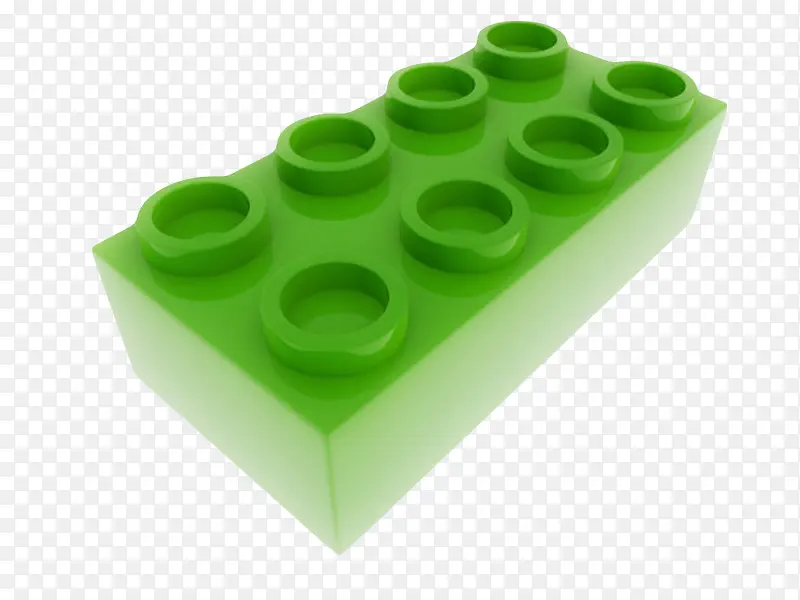 绿色玩具渐变色塑料积木实物