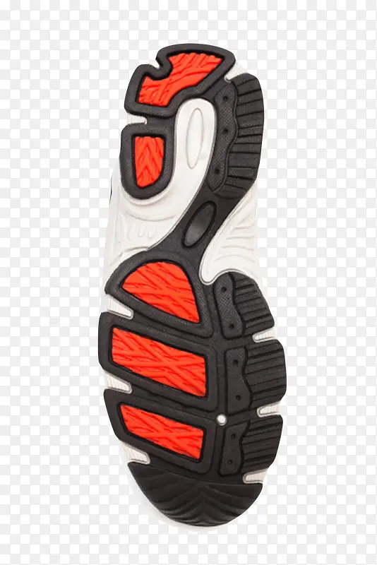红黑白色柔软的运动系列橡胶鞋底