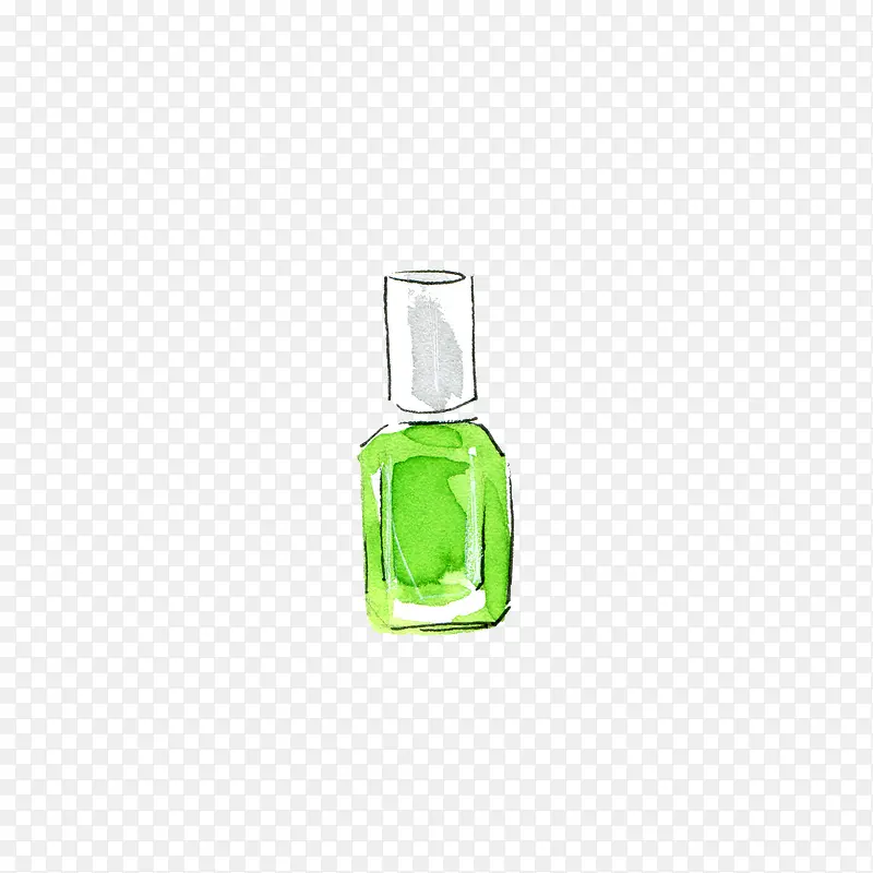 水彩绿色指甲油简图