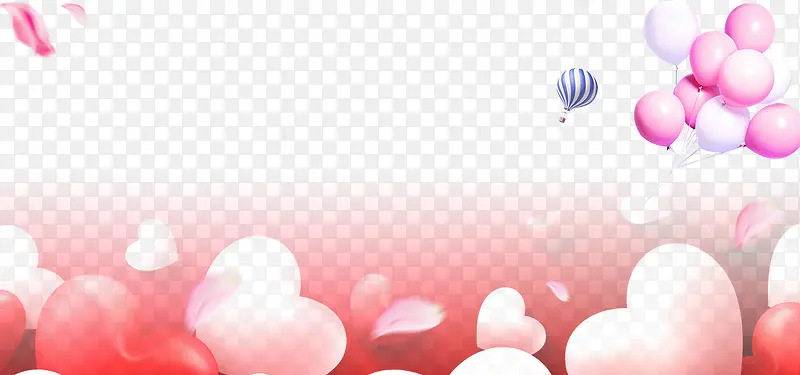 唯美粉色气球边框创意设计