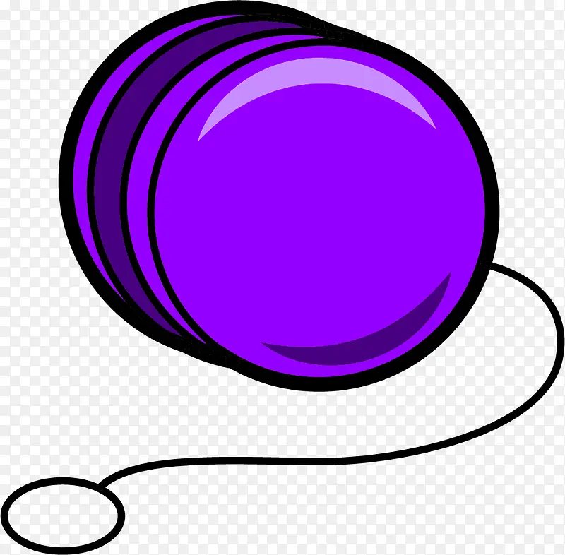 紫色立体圆形卡通悠悠球