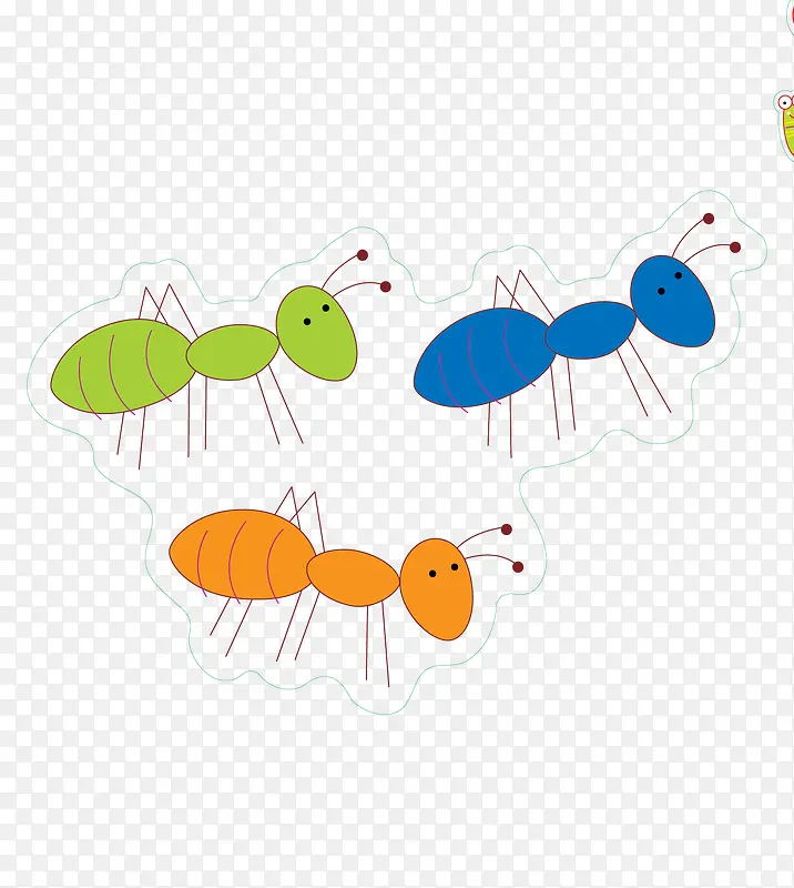 彩色卡通昆虫蚂蚁