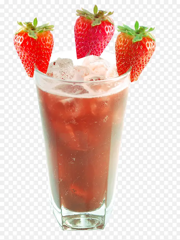 实物草莓果饮