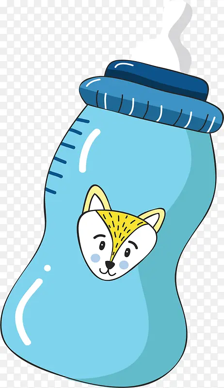 蓝色卡通婴儿奶瓶