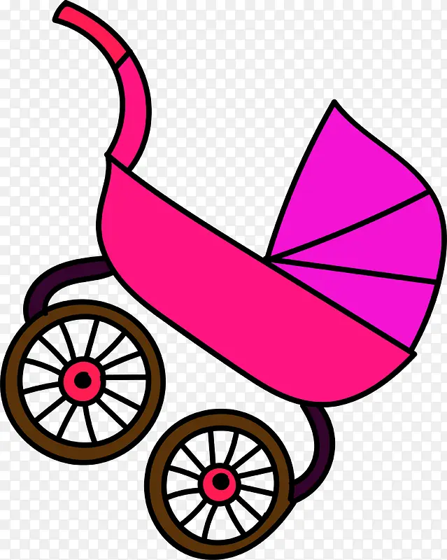 紫色卡通婴儿车