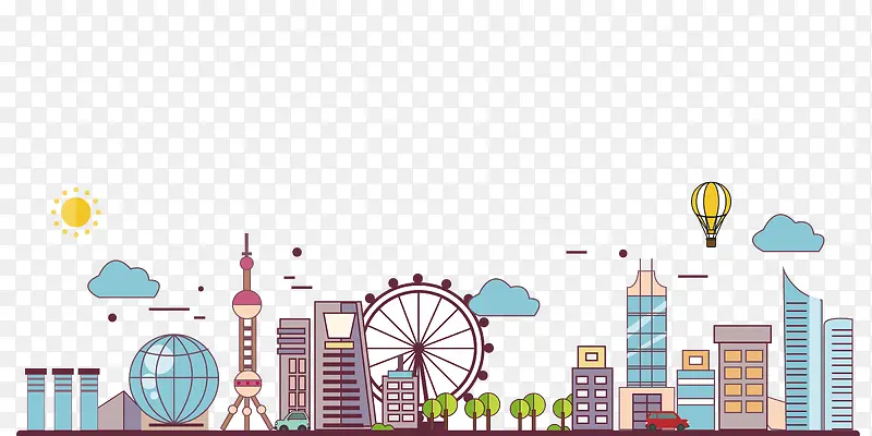 中国国际进口博览会海报素材城市