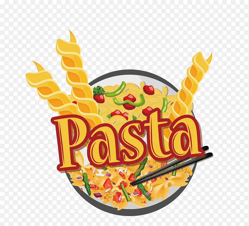 矢量卡通简洁扁平化pasta