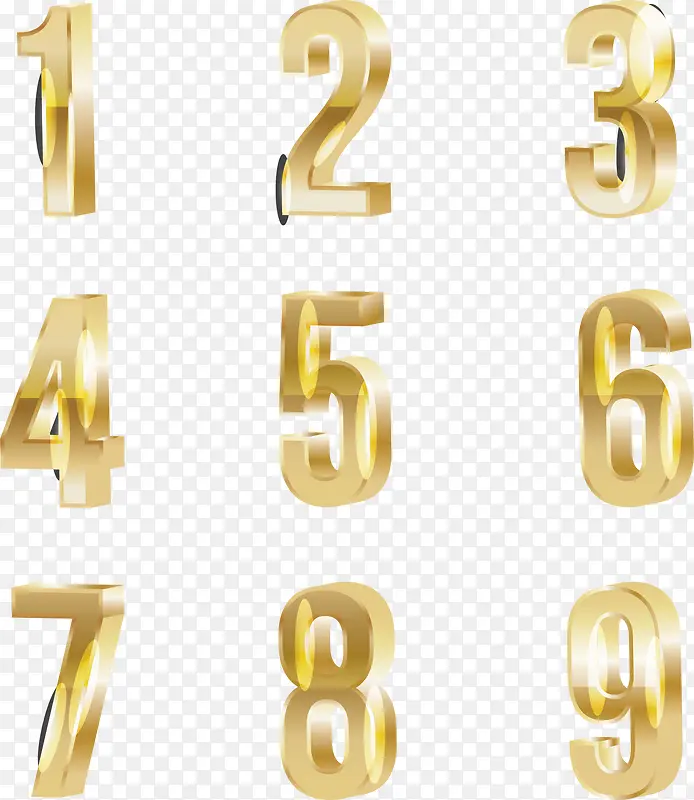 金色立体效果数字