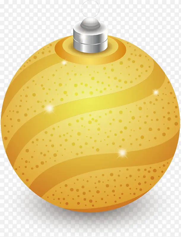 黄色圣诞装饰球免抠素材