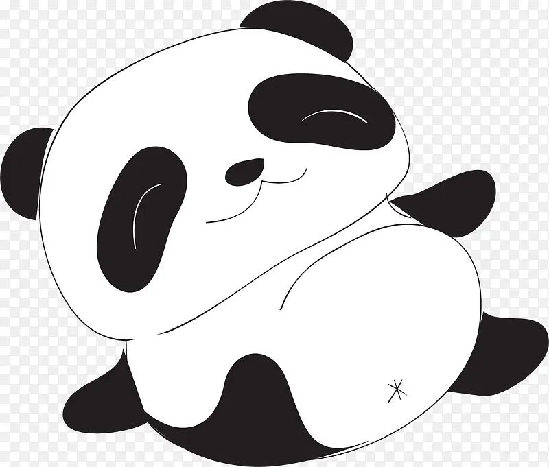 卡通手绘大熊猫免抠图