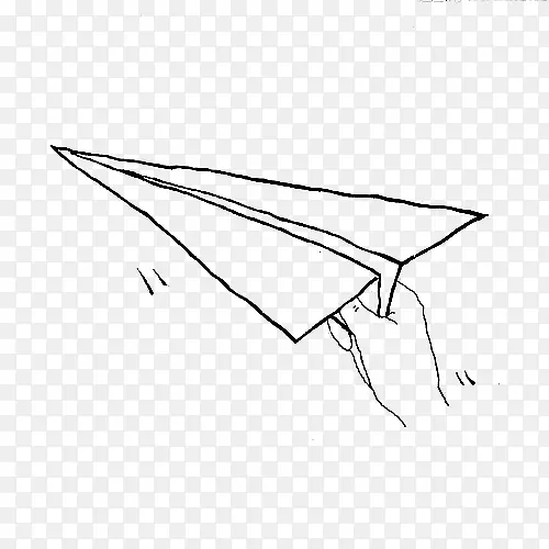 手拿纸飞机手绘图