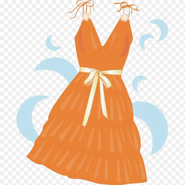 橘色蓬蓬裙