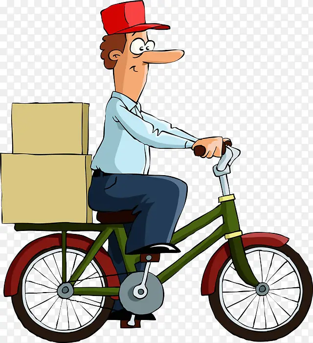 骑着自行车送外卖的人