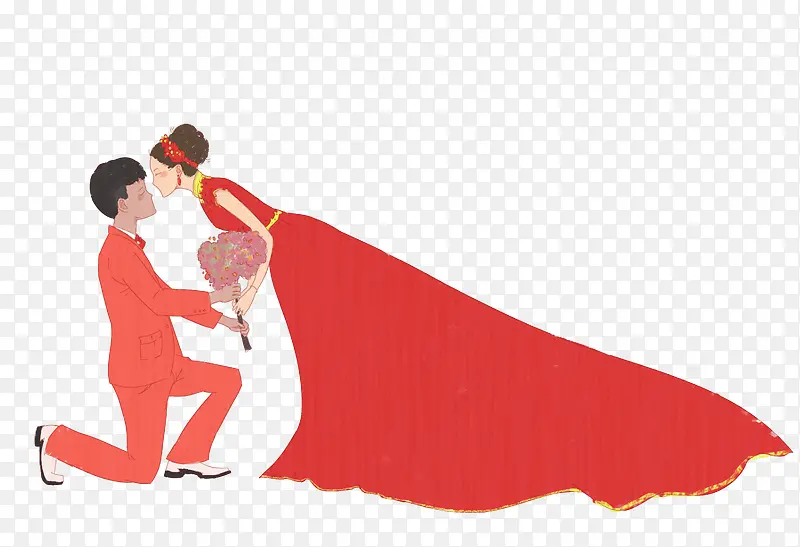 彩色扁平化婚姻卡通插画
