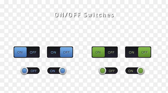 蓝色绿色ui按钮设计PSD源文件