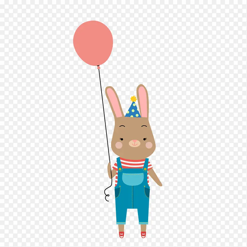 可爱的拿着气球的小兔子设计