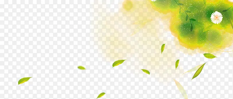 绿色中国风树叶装饰图案
