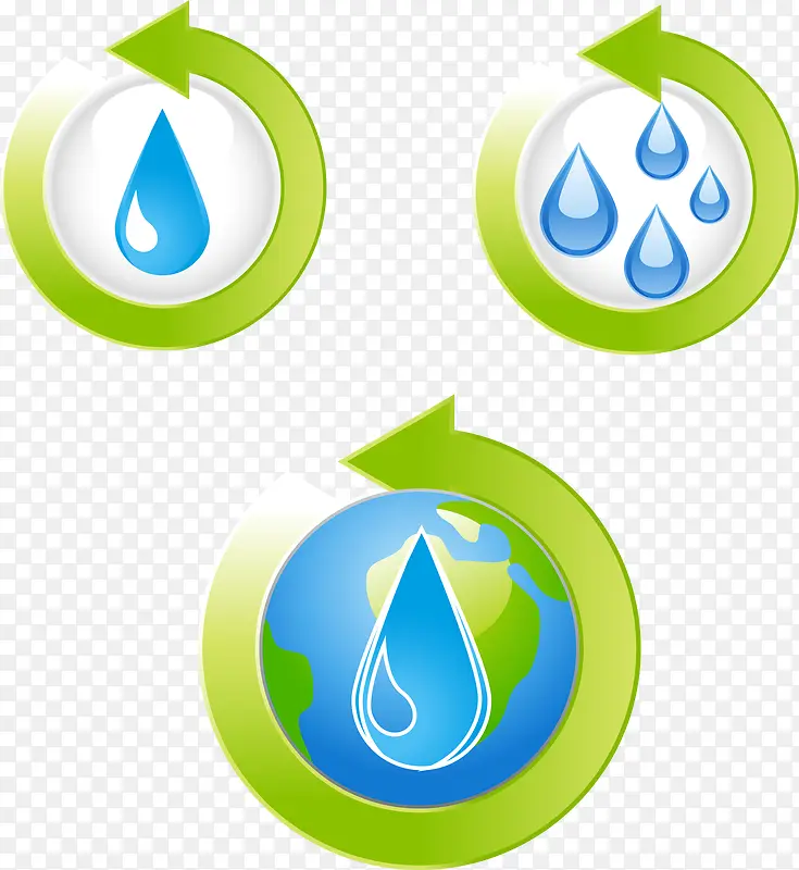 水循环节约用水矢量素材