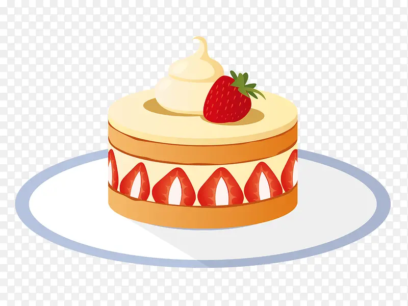 芝士圆形水果蛋糕手绘蛋糕草莓手