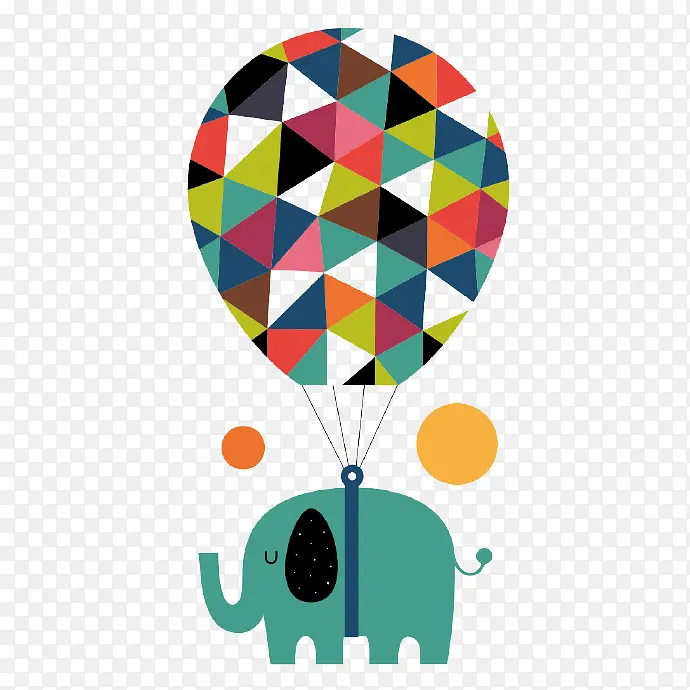绑着气球的大象