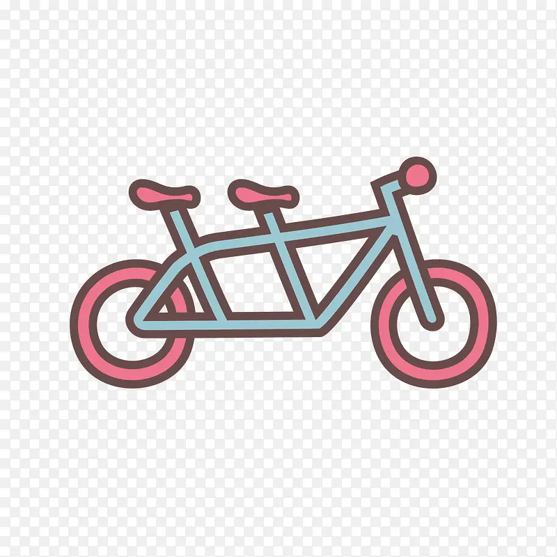蓝粉色的可爱双人自行车