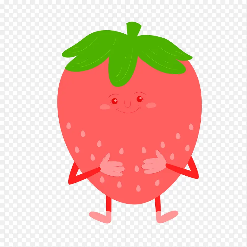 红色可爱草莓矢量图