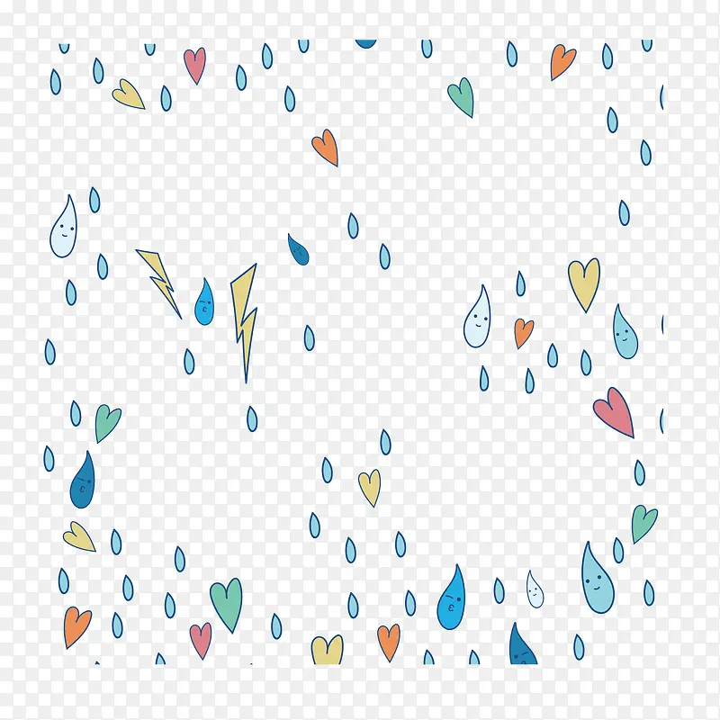 矢量彩色雨滴