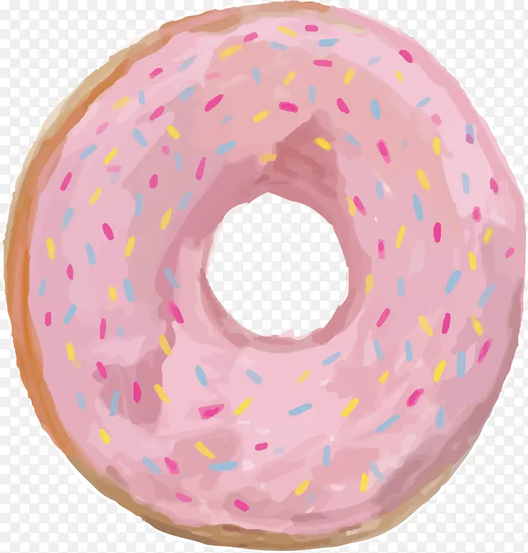 粉红色手绘风甜甜圈