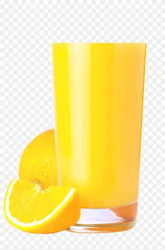 橙色香甜水果奉节脐橙和橙汁实物