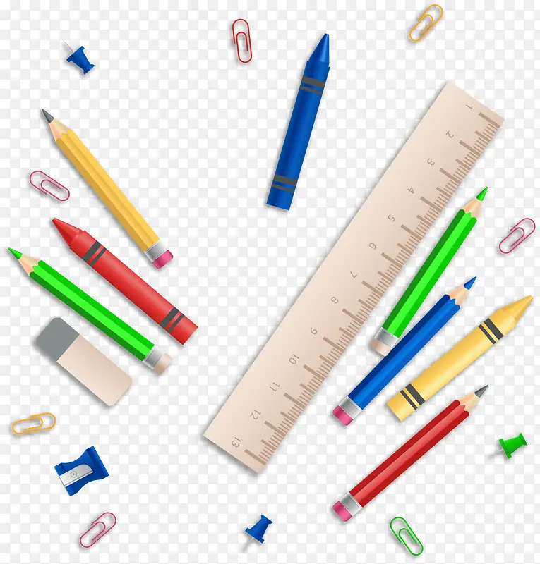 开学季各式文具铅笔