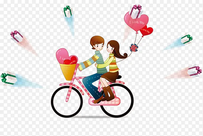 骑自行车情侣