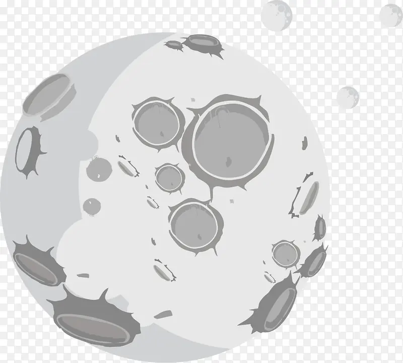 灰色立体陨坑月球