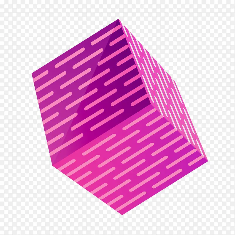 紫色横条立体正方体