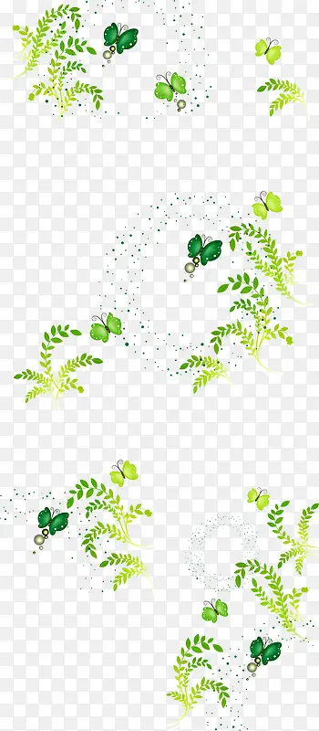 绿色矢量背景装饰花纹素材