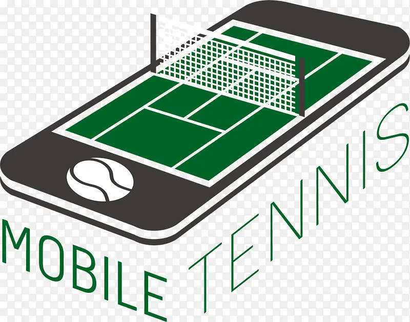 矢量图网球场手机