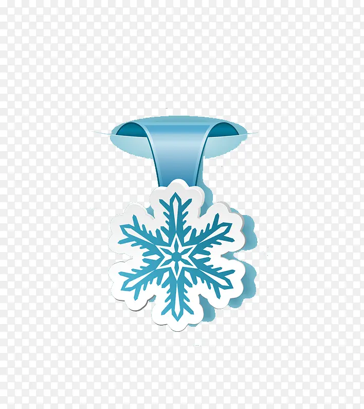 蓝色雪花小标签